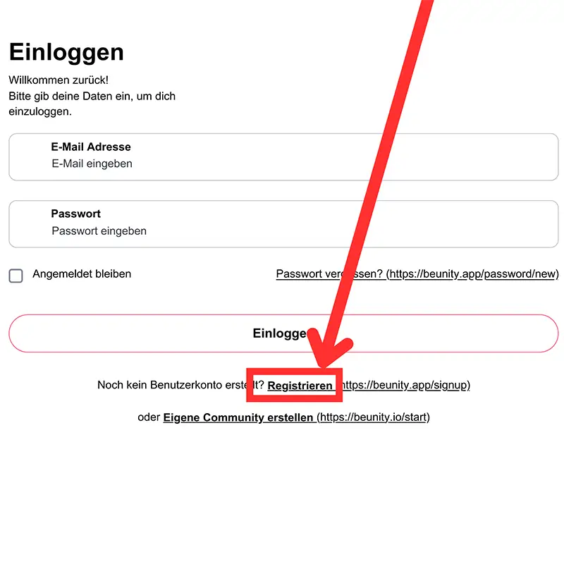 Beunity App Einloggen Anleitung